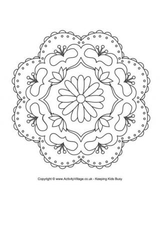 Rangoli Colouring Page 3