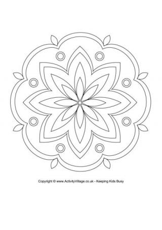 Rangoli Colouring Page 4