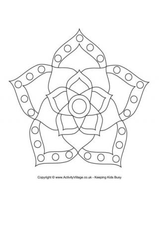 Rangoli Colouring Page 6