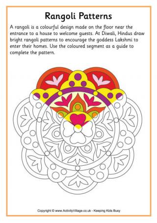 Rangoli Colouring Pattern 1