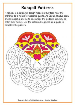 Rangoli Colouring Pattern 1