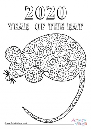 Rat Doodle Colouring Page 1