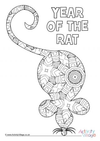 Year of the Rat Colouring Page 2
