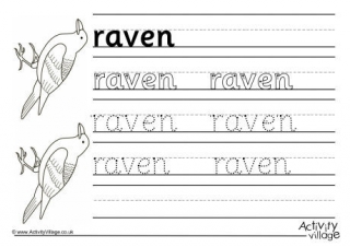 Raven Handwriting Worksheet