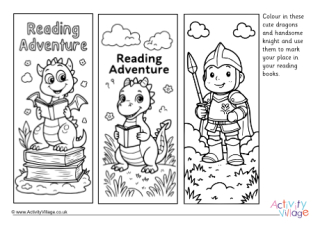 Reading Adventure Colouring Bookmarks