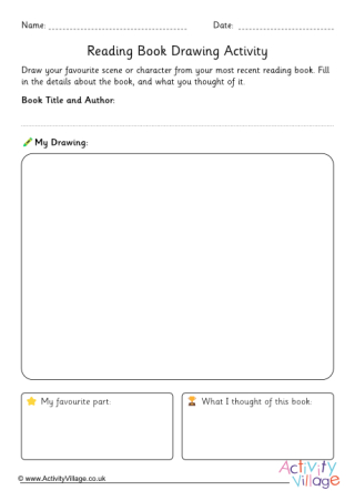 Reading Book Drawing Activity