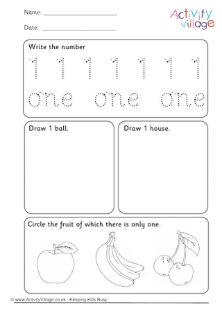 Recognising Numbers Worksheet 1 