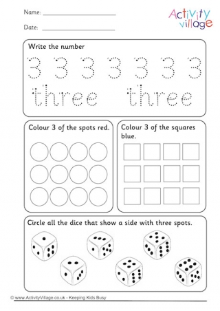 Recognising Numbers Worksheet 3