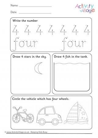 Recognising Numbers Worksheet 4
