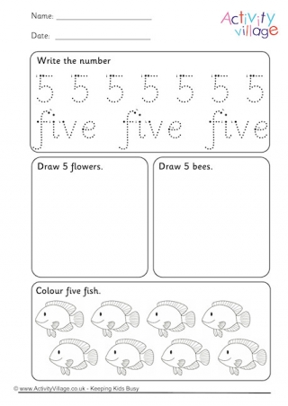 Recognising Numbers Worksheet 5