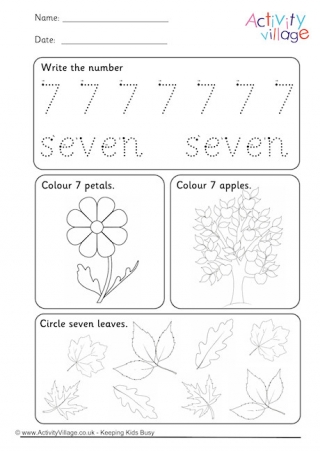 Recognising Numbers Worksheet 7