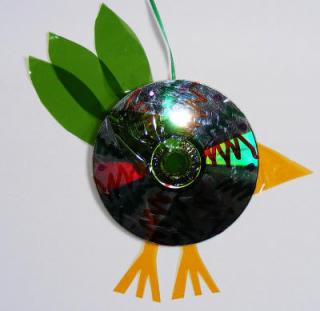 Recycled CD Bird Craft