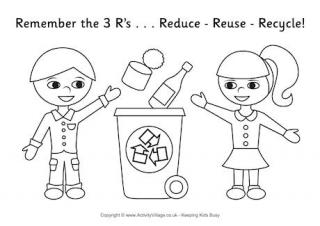 Recycling Colouring Pages