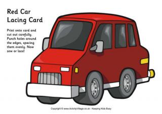 Red car lacing card