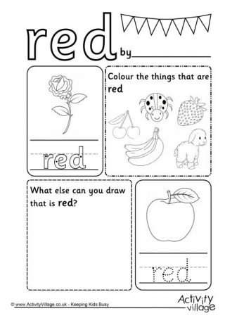 Red Colour Worksheet