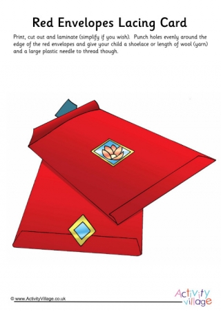 Red Envelopes Lacing Card