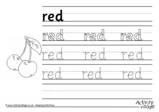 Red Handwriting Worksheet