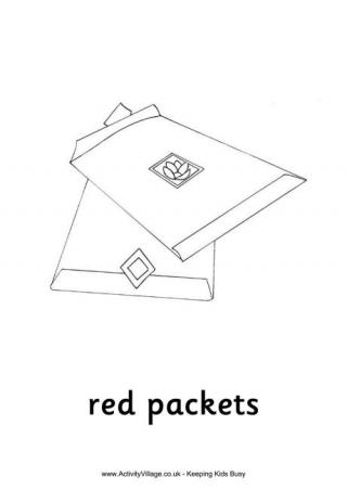 Red Packets Colouring Page