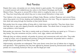Red Panda Fact Sheet
