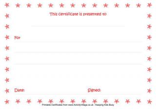 Red Star Certificate