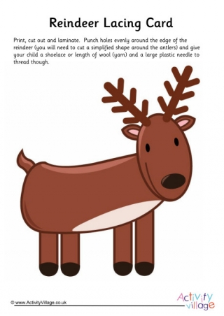 Reindeer Lacing Card