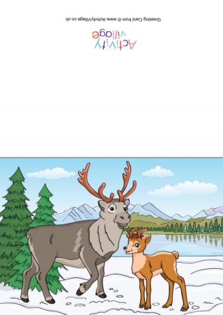 Reindeer Scene Card