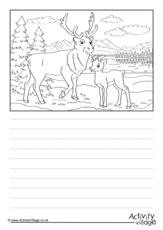 Reindeer Scene Story Paper