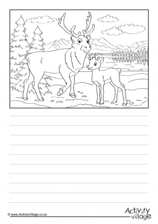 Reindeer Scene Story Paper