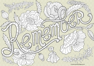 Remember Colour Pop Colouring Page