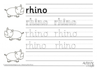 Rhino Handwriting Worksheet