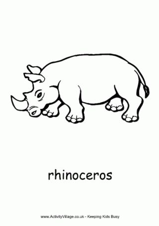 Rhinoceros Colouring Page