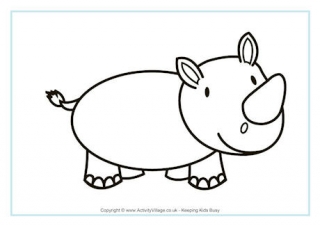 Rhinoceros Colouring Page