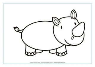 Rhinoceros Colouring Page 2