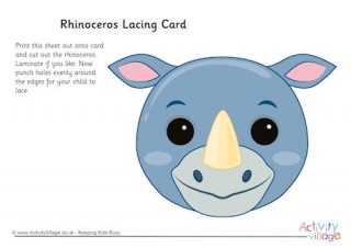 Rhinoceros Lacing Card 2