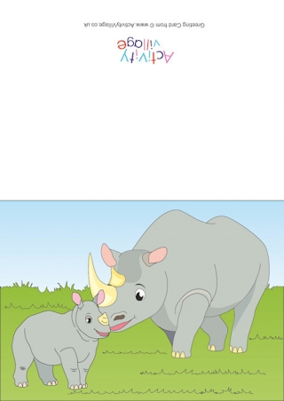 Rhinos Scene Card