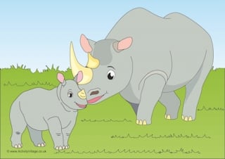 Rhinos Scene Poster