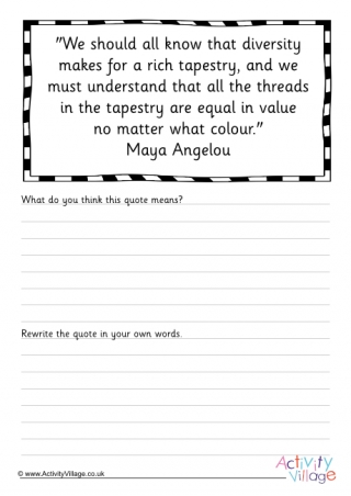 Rich Tapestry Quote Worksheet