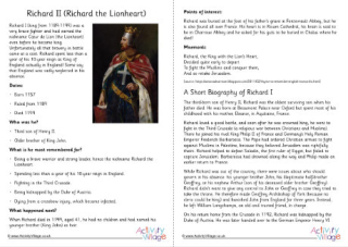 Richard I Fact Sheet