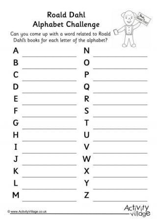 Roald Dahl Alphabet Challenge