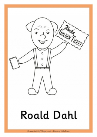 Roald Dahl Colouring Page
