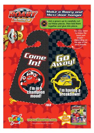 Roary Door Hanger Printable