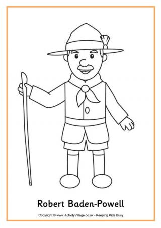 Robert Baden-Powell Colouring Page