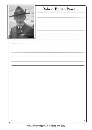Robert Baden-Powell Notebooking Page