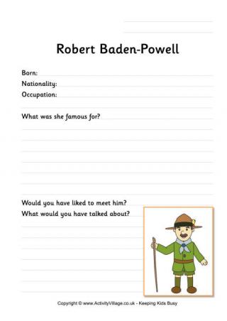 Robert Baden-Powell Worksheet