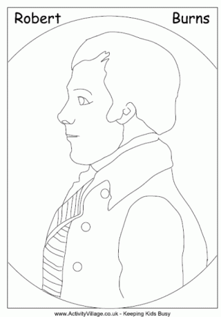 Robert Burns Colouring Page