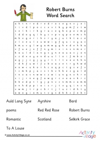 Robert Burns Word Search 