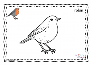 Robin Colouring Page Prompted