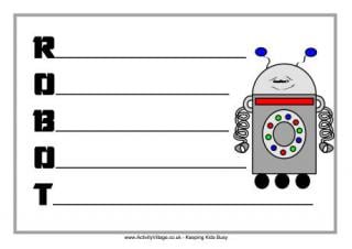 Robot Acrostic Poem Printable