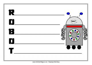 Robot Acrostic Poem Printable