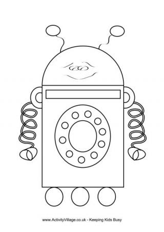 Robot Colouring Page 2